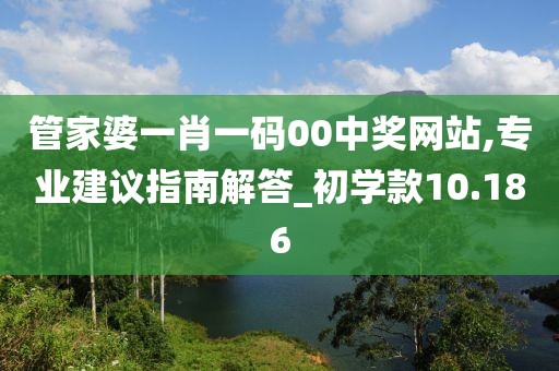 管家婆一肖一码00中奖网站,专业建议指南解答_初学款10.186