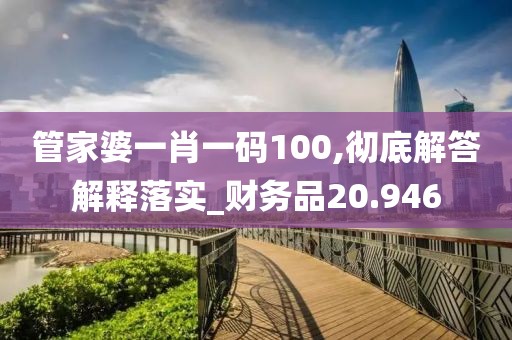 管家婆一肖一码100,彻底解答解释落实_财务品20.946