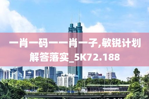 一肖一码一一肖一子,敏锐计划解答落实_5K72.188