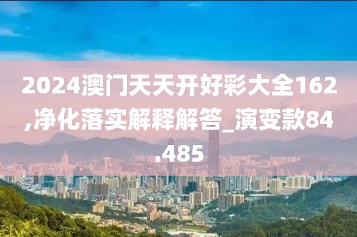 2024澳门天天开好彩大全162,净化落实解释解答_演变款84.485