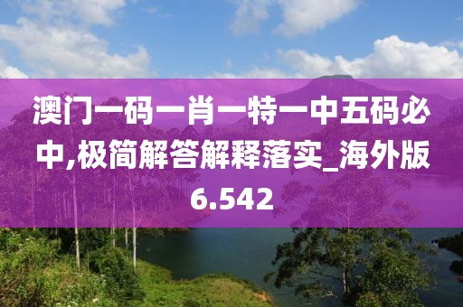 澳门一码一肖一特一中五码必中,极简解答解释落实_海外版6.542