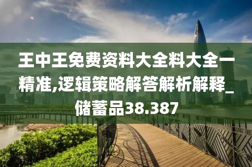 王中王免费资料大全料大全一精准,逻辑策略解答解析解释_储蓄品38.387