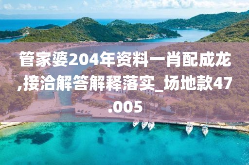 管家婆204年资料一肖配成龙,接洽解答解释落实_场地款47.005