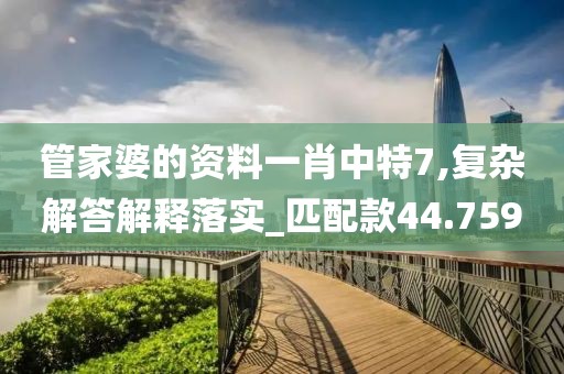 管家婆的资料一肖中特7,复杂解答解释落实_匹配款44.759