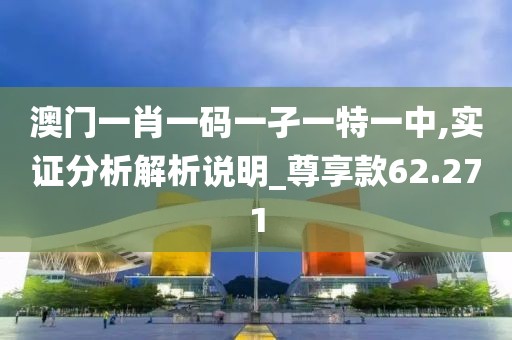 澳门一肖一码一孑一特一中,实证分析解析说明_尊享款62.271