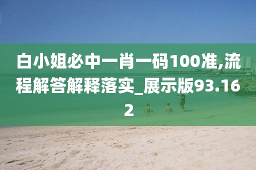 白小姐必中一肖一码100准,流程解答解释落实_展示版93.162