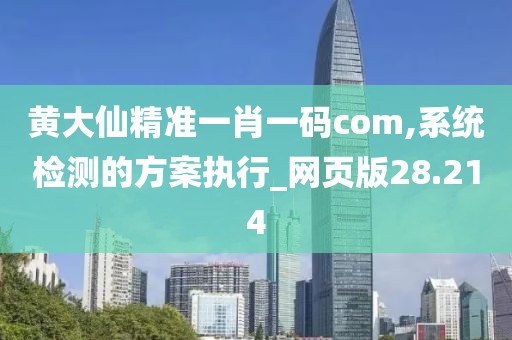 黄大仙精准一肖一码com,系统检测的方案执行_网页版28.214