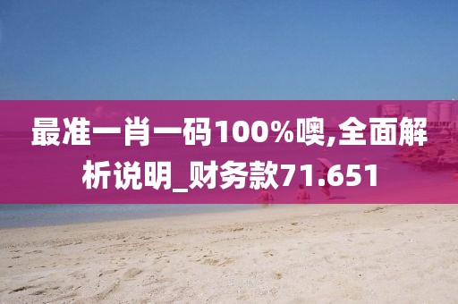 最准一肖一码100%噢,全面解析说明_财务款71.651