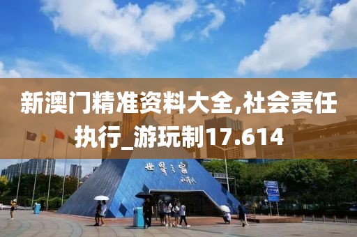 新澳门精准资料大全,社会责任执行_游玩制17.614