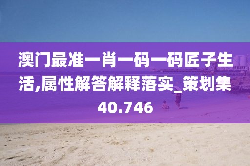 澳门最准一肖一码一码匠子生活,属性解答解释落实_策划集40.746