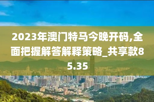 2023年澳门特马今晚开码,全面把握解答解释策略_共享款85.35