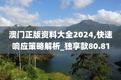 澳门正版资料大全2024,快速响应策略解析_独享款80.81