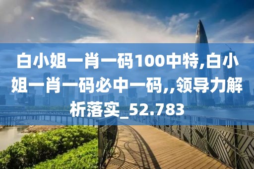 白小姐一肖一码100中特,白小姐一肖一码必中一码,,领导力解析落实_52.783