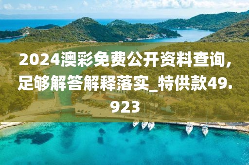 2024澳彩免费公开资料查询,足够解答解释落实_特供款49.923