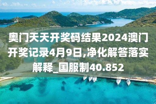 奥门天天开奖码结果2024澳门开奖记录4月9日,净化解答落实解释_国服制40.852