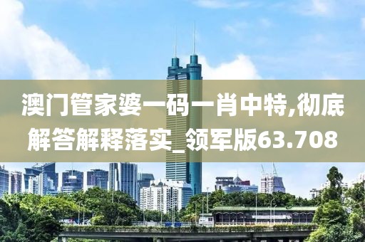 澳门管家婆一码一肖中特,彻底解答解释落实_领军版63.708