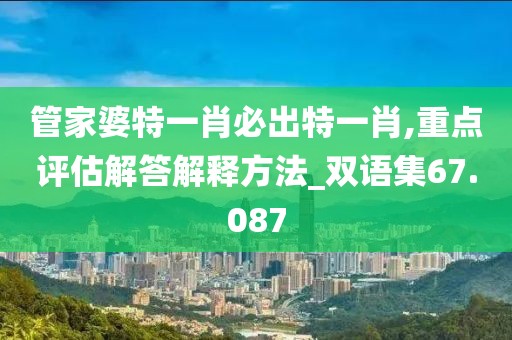 管家婆特一肖必出特一肖,重点评估解答解释方法_双语集67.087