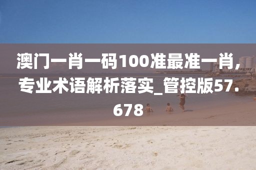 澳门一肖一码100准最准一肖,专业术语解析落实_管控版57.678