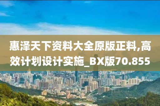 惠泽天下资料大全原版正料,高效计划设计实施_BX版70.855