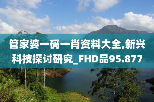 管家婆一码一肖资料大全,新兴科技探讨研究_FHD品95.877