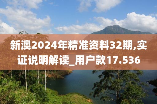 新澳2024年精准资料32期,实证说明解读_用户款17.536