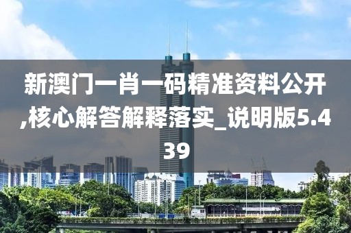 新澳门一肖一码精准资料公开,核心解答解释落实_说明版5.439