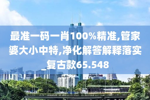 最准一码一肖100%精准,管家婆大小中特,净化解答解释落实_复古款65.548