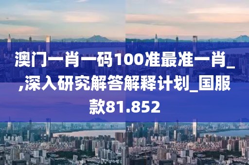 澳门一肖一码100准最准一肖_,深入研究解答解释计划_国服款81.852