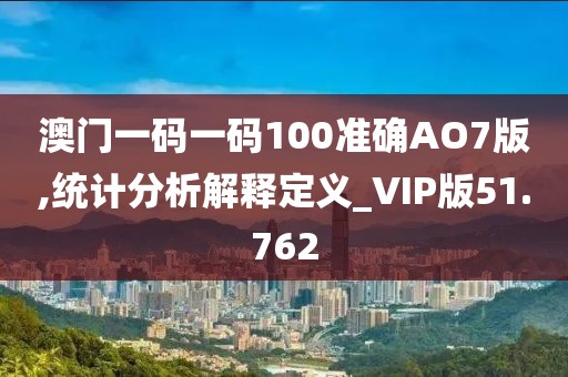 澳门一码一码100准确AO7版,统计分析解释定义_VIP版51.762