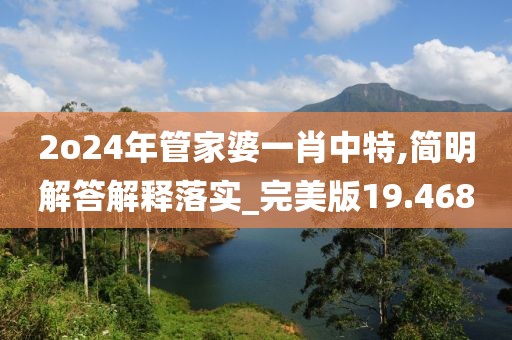 2o24年管家婆一肖中特,简明解答解释落实_完美版19.468