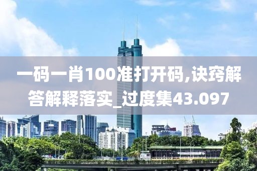 一码一肖100准打开码,诀窍解答解释落实_过度集43.097