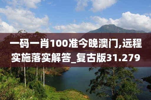 一码一肖100准今晚澳门,远程实施落实解答_复古版31.279