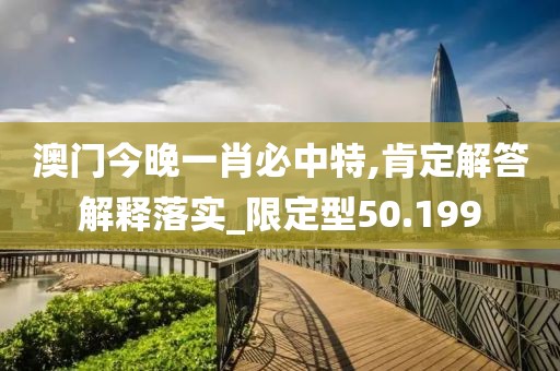 澳门今晚一肖必中特,肯定解答解释落实_限定型50.199