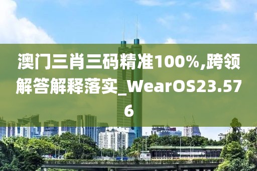 澳门三肖三码精准100%,跨领解答解释落实_WearOS23.576