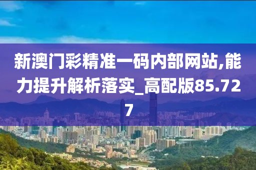 新澳门彩精准一码内部网站,能力提升解析落实_高配版85.727