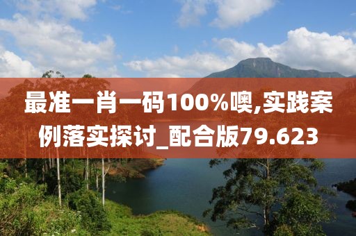 最准一肖一码100%噢,实践案例落实探讨_配合版79.623