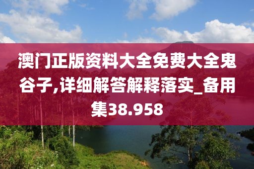 澳门正版资料大全免费大全鬼谷子,详细解答解释落实_备用集38.958