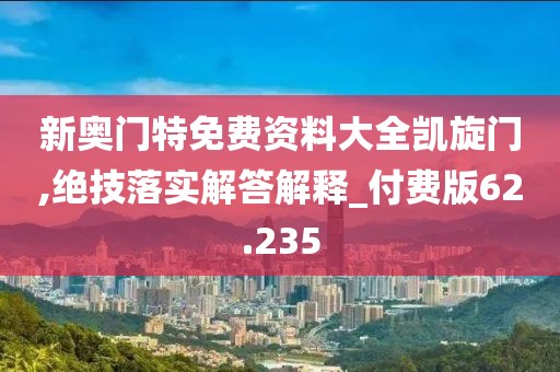 新奥门特免费资料大全凯旋门,绝技落实解答解释_付费版62.235