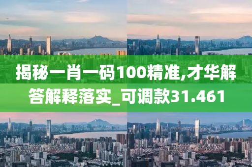 揭秘一肖一码100精准,才华解答解释落实_可调款31.461