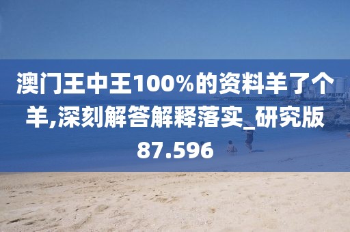 澳门王中王100%的资料羊了个羊,深刻解答解释落实_研究版87.596