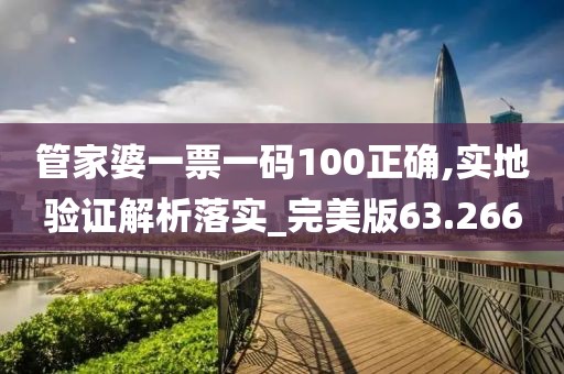 管家婆一票一码100正确,实地验证解析落实_完美版63.266