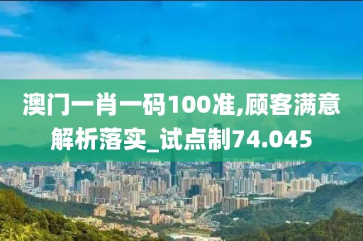 澳门一肖一码100准,顾客满意解析落实_试点制74.045