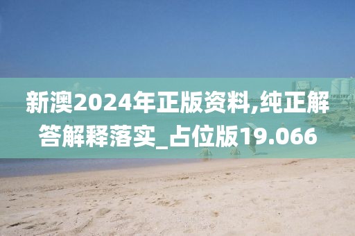 新澳2024年正版资料,纯正解答解释落实_占位版19.066