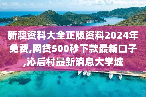 新澳资料大全正版资料2024年免费,网贷500秒下款最新口子,沁后村最新消息大学城