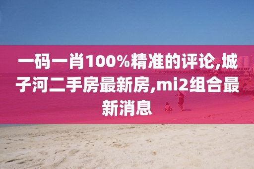 一码一肖100%精准的评论,城子河二手房最新房,mi2组合最新消息