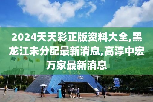 2024天天彩正版资料大全,黑龙江未分配最新消息,高淳中宏万家最新消息