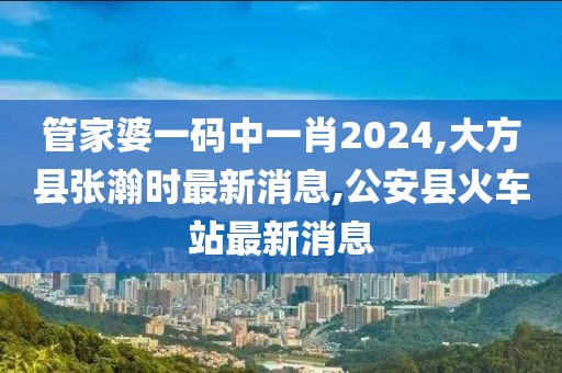 管家婆一码中一肖2024,大方县张瀚时最新消息,公安县火车站最新消息