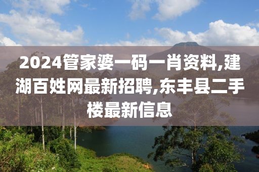 2024管家婆一码一肖资料,建湖百姓网最新招聘,东丰县二手楼最新信息