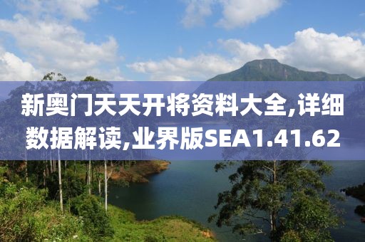 新奥门天天开将资料大全,详细数据解读,业界版SEA1.41.62