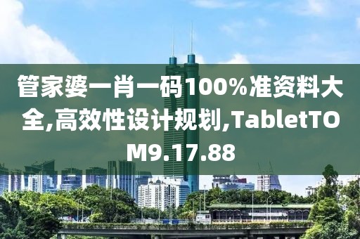 管家婆一肖一码100%准资料大全,高效性设计规划,TabletTOM9.17.88